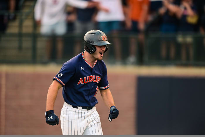Cole Foster hits three home runs in the first game of the Auburn Regional.